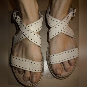 White Stud Sandals 8